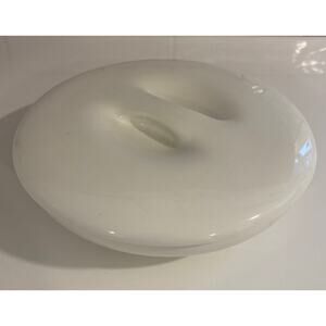 Vintage Russel Wright Iroquois China MCM White Divided Covered Casserole Dish